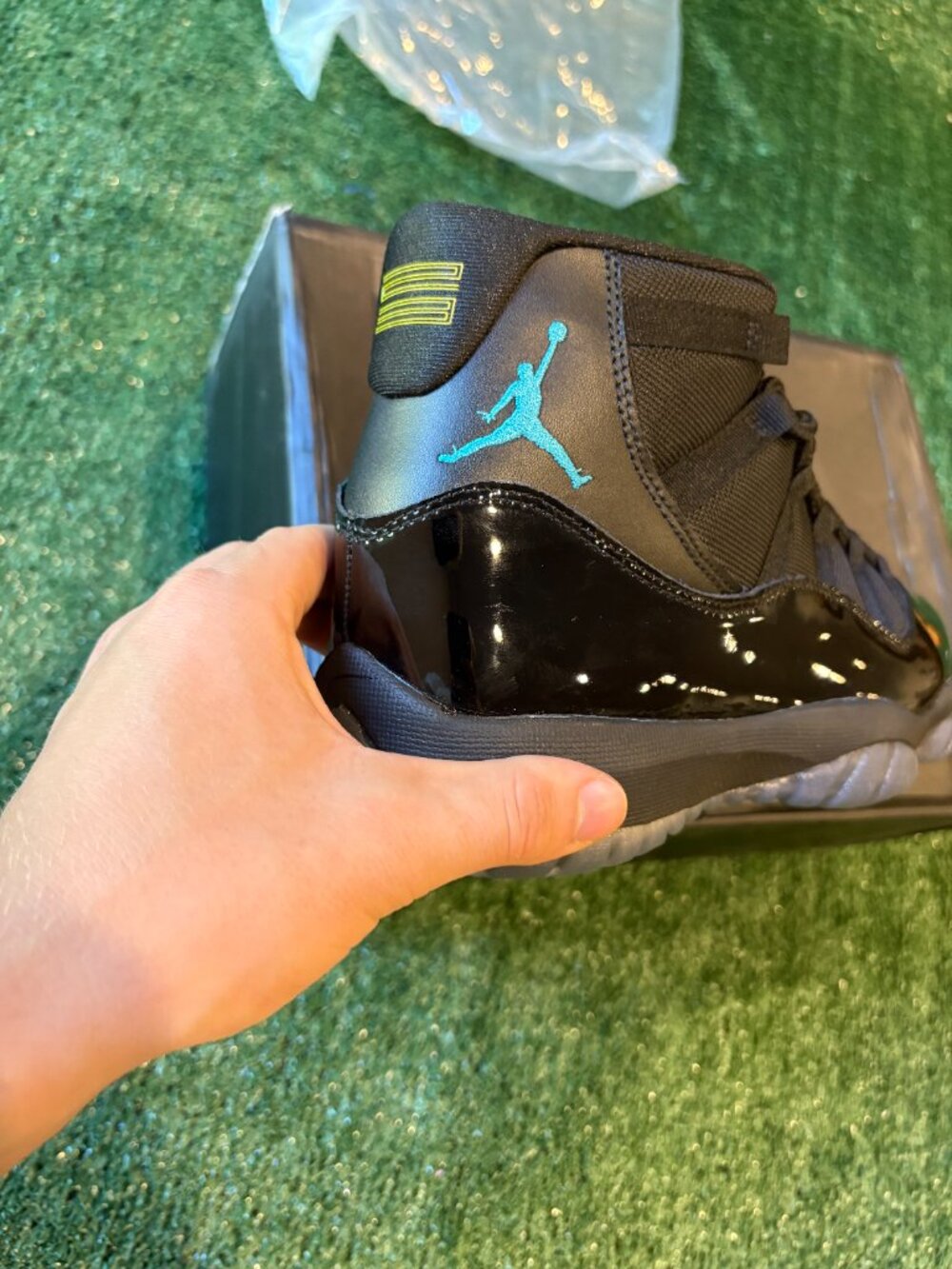 Jordan 11 Gamma Blue Black Patent Leather Sneakers - Picture 6 of 6